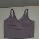 Oalka Sports Bra Womens Longline Padded Crop Tank Yoga Bras Workout Fitness Top (Large, Heart Grey Purple)