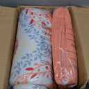 Amazon Basics Twin/Twin XL Comforter Set with Printed Sheets, 5-Piece Coral Medallion Bedding, Lightweight Microfiber Bed-in-a-Bag