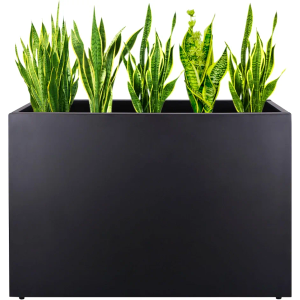 TISUWING Metal Rectangular Planter Box, Galvanized Steel Tall Planters for Outdoor Plants, 35.5"x 10"x 28" Black Outdoor Planters for Porch/Patio/Garden