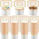 Basketball Hoop Snack Cups Basketball Party Decorations Paper Party Supplies Kids Paper Snack Cups Disposable Treat Food Bowls for Ball Themed Birthday Favors(48 Pieces)