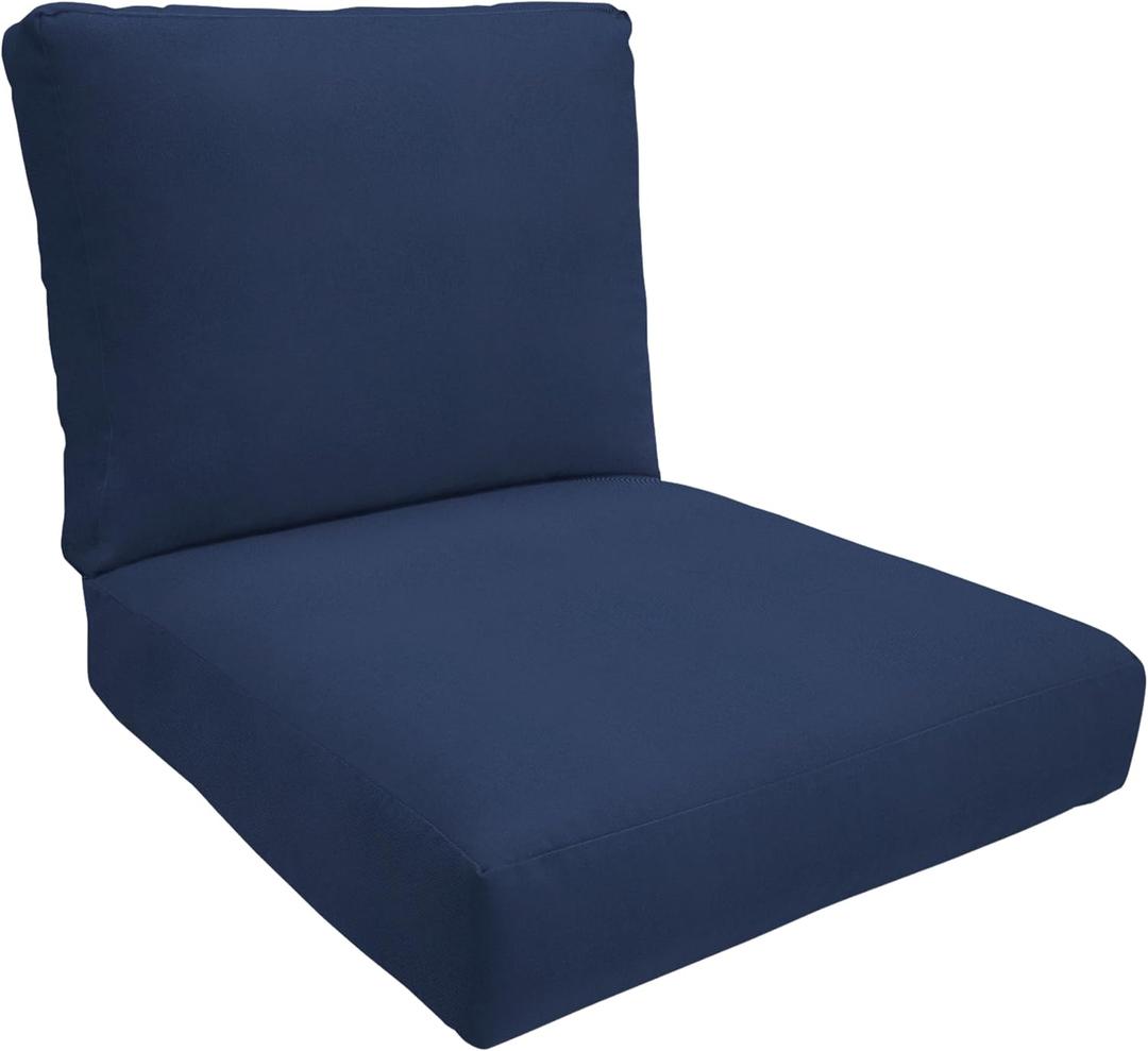 Eddie Bauer Home Deep Seating Outdoor Lounge Cushion, Knife Edge, 26" X 26" X 5", Canvas Navy