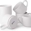 GBHOME 14 OZ Coffee Mugs Set of 6, Stackable Ceramic Mugs for Men, Women, Modern Coffee Mugs With Stable Base for Latte, Tea, Cappuccino. Dishwasher & Microwave Safe, Matte White