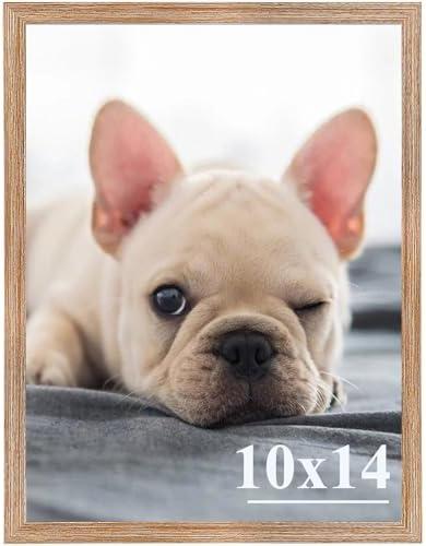RUN HELIX 10x14 Picture Frame, Wall Gallery Photo Frames,Stable and Sturdy Brown Frame with High Definition Plexiglass,10x14 Poster Photo Frame,Horizontal and Vertical Formats for Wall Hanging,Brown
