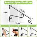 Wall Mounted Stair Handrails, 1-2 Steps Wrought Iron Hand Railing, Grab Rail Single Post Handrail for Outdoor Porch Steps, Black