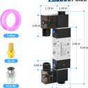 TAILONZ PNEUMATIC Solenoid Valve 4V220-08 DC24V 1/4"NPT Double Coil Pilot-Operated Electric 2 Position 5 Way Connection Type