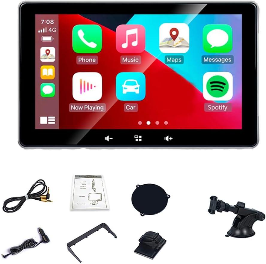 Portable Car Stereo for Carplay and Android, 2.5D IPS HD Touch Screen Car Radio with Bluetooth Mp5 Player/Mirror Link/FM Radio/AUX in/USB/SD/TF