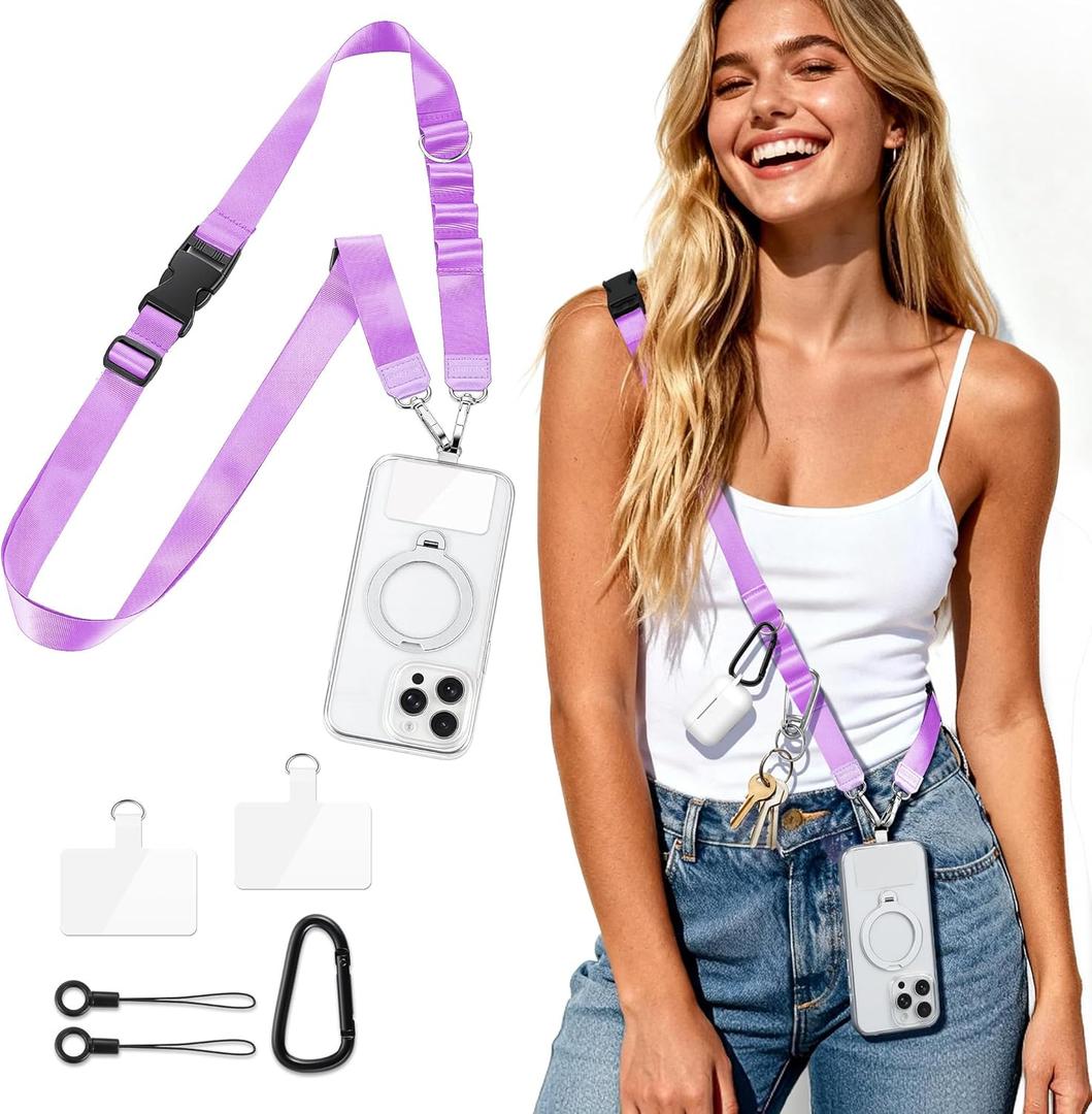 Multifunctional Phone Lanyard, Cell Phone Universal Adjustable Anti-Theft Crossbody Phone Strap, Travel Essential