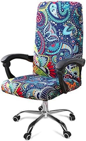 Amazon.com: Smiry Stretch Printed Office Computer Chair Covers, Universal Desk Rotating Chair Slipcovers Removable Washable, Soft Fit Anti-Dust Spandex Protector Cover with Zipper, Blue Green : Office Products