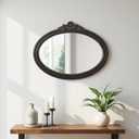 Rustic Oval Mirrors for Bathroom 30 X 24 Inch, Black