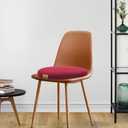 Shinnwa Round Chair Cushion, Molded Memory Foam Round Seat Cushion with Silicone Non-Slip Backing and Washable Cover, 16x16x2in, Red