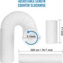 Ninonly Portable Air Conditioner Window Vent Kit with 5.1" Exhaust Hose, Portable AC Seal Kit for Sliding Window with 4 Plates, Universal Coupler Fits Most AC Units
