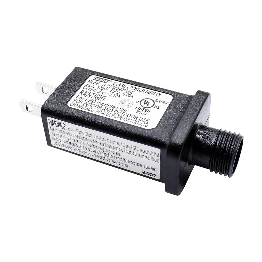 30V 3.6W LED Controller Steady On Mode, JT-DC300V0120-C Class 2 Power Supply Transformer, Low Voltage Transformer US Plug for LED Light (30V 0.12A)