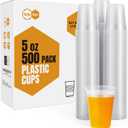Turbo Bee 5oz Disposable Plastic Cups 500 Pack - Small Drinking & Sample Cups, Bulk Multi-Use Tumblers for Beverages, Mini Desserts, Home, School, Parties, or Commercial Use