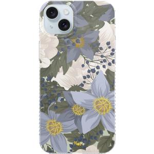 LONLI Hue - for iPhone 15 Case [Compatible with Magsafe] - Blue Flower Phone Case - [360 Shock-Absorbent Bumper] - Cute, Unique and Aesthetic Phone Cover for Girls and Women (Sapphire Bloom)