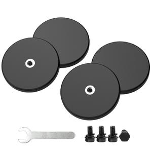 Magnetpro 4 Pieces Strong Rubber Coated Mounting Magnets Anti-Scratch, 30 LBS of Adhesive Power, Magnetic Assembly Base for Light Strips and Additional Mirrors The Outdoor Area