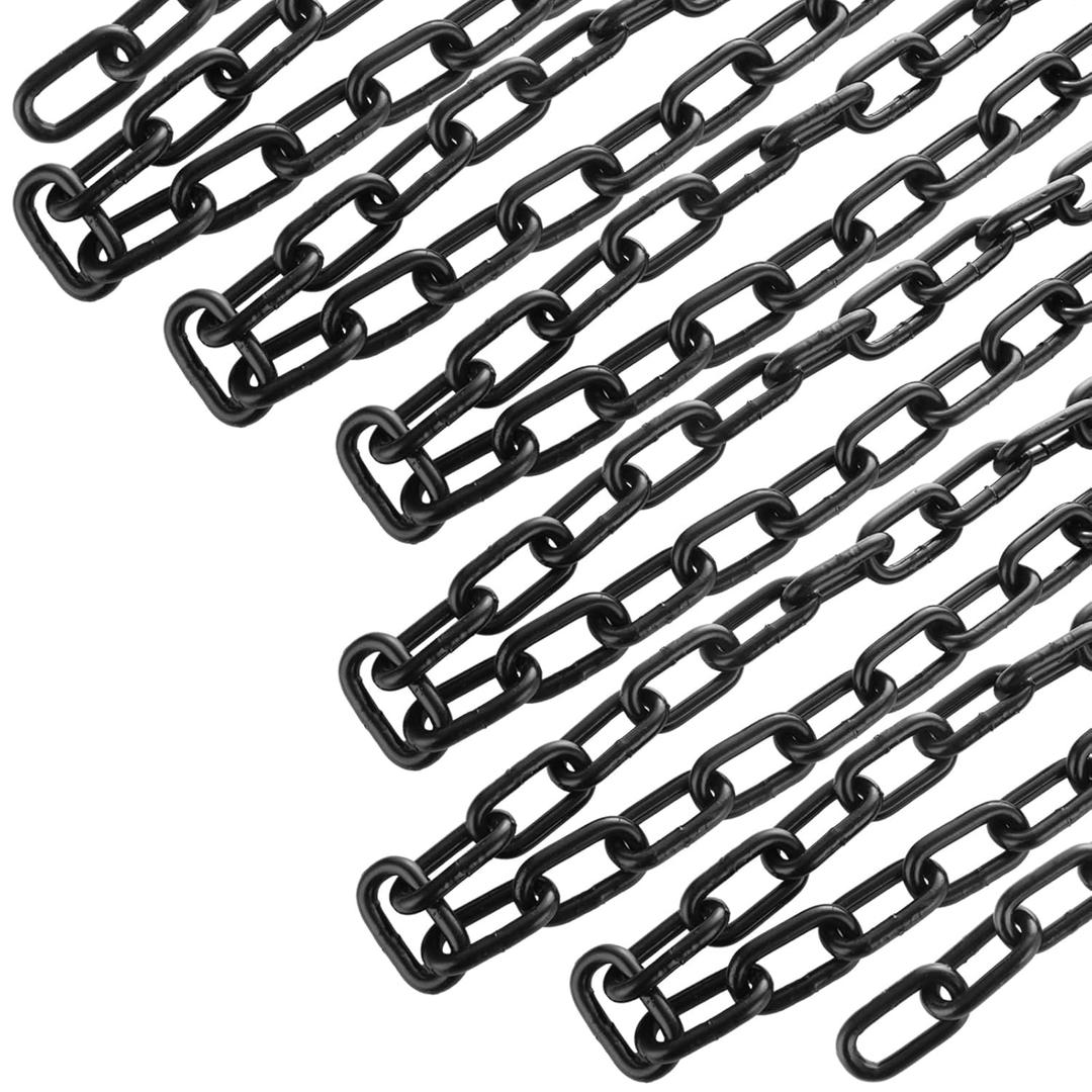 AKOLAFE 13.1 ft Long Black Chain Link 1/4" Heavy Duty Chain Bulk Decorative Chain for Hanging Hammock Chair Metal Porch Swing Chain Kit Carbon Steel Gate Chain for Outdoor Fence, Boxing & Punching Bag