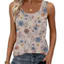 Zeagoo Tank Top for Women Summer Loose Fit Casual Flowy Sleeveless Tops Trendy Scoop Neck Basic Shirts Tee 2026, Large 