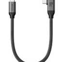 Silkland 80Gbps Right Angle USB 4 Cable for Thunderbolt 5 Cable 1FT, 120Gbps Bandwidth for 16K/Dual 8K, 240W, 90 Degree Braided USB C Video Cable Compatible Thunderbolt 4/5, MacBook M4 Pro,Dock