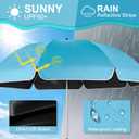 2 Pack 48.6" Ruffle Edge Chair Umbrella with Clamp, Blue | 360° Adjustable Beach Chair Umbrella, UPF50+ Sun Protection, Portable Bag