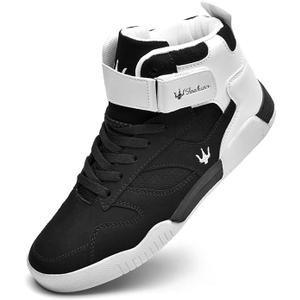 FZUU Men's Fashion High Top Leather Street Sneakers Sports Casual Shoes Size 8