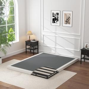 OSASET Low Profile Box Spring King - 3 Inch Box Spring King Heavy Duty Bed Foundation Metal Bed Base Easy Assembly