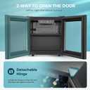 EUHOMY 48 Can Beverage Refrigerator cooler-Mini Fridge Glass Door for Beer Drinks Wines, Countertop Beverage Fridge with Adjustable Shelves Blue LED for Home/Office/Dorm/Bar, 1.3 cu.ft