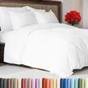 Duvet Cover Queen Size Set - Extra Soft Queen Duvet Cover 90" x 90" with 2 Pillow Shams - Hotel Luxury, Easy Care and Fade Free w/ Zipper Closures & Ties - All Season, Comfy, Cozy & Breathable (White)
