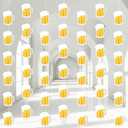 Pajean 8 Pcs Beer Birthday Party Decorations Beer Mug Garland Banner Whiskey Bar Ceiling Hanging Streamers Cheers Cutouts for Wedding Baby Shower Bachelor Oktoberfest Party Decor Photo Props Supplies