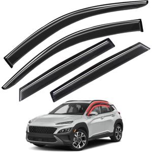 Window Visors Rain Guards FIT 2018, 2019, 2020, 2021, 2022, 2023 Hyundai Kona SE, SEL, Plus, Night, Limited, Ultimate  Side Window Deflectors Vent Shades Sun/Rain Guards 4PCS