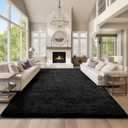 Ophanie Area Rugs 9x12 Living Room, Large Black Bedroom Carpet, Big Shag Indoor Thick Soft Nursery Rug, Fluffy Carpets for Boy and Girls Room Dorm Home Decor Aesthetic