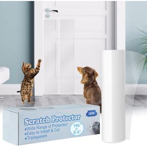 KEBE Door Scratch Protector, Clear Premium Furniture Guard, 196 x 8.4 Inch Cat Dog Scratch Shield, Durable Anti-Scratch Door Cover Protects Walls & Furniture