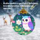 2 x Pixel Art Owl in Flowers Ornaments, Owl Christmas Ornament, Owls Gifts for Women, Owls Decor Bird Ornament 2.75" Glass Decorative Hanging Ornaments