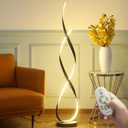 40W 4000LM 54.3 inches Black Floor Lamp for Living Room Bedroom with 3 Color Temperature Remote Control (Black)