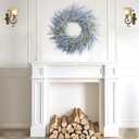 Summer Wreath Lavender Purple Summer Wreath for Front Door, 22Inch Artificial All Seasons Lavender Wreaths for Indoor Outdoor Outside Wall Window Porch Rustic Home Farmhouse Decorations