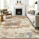 LOONGRUG 7x10 Area Rug Washable Large Neutral Modern Living Room Rugs