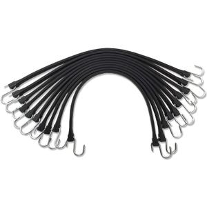 21" Rubber Bungee Cords with Hooks, Heavy Duty EPDM Bungee Cord with 150% Max Stretch, Heavy Duty Bungee Straps for Securing Tarps, Canvases, Cargo, Motorcycle, Weatherproof, Pack of 10