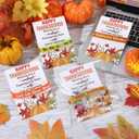 Cunno 48 Sets Thanksgiving Party Favors Silicone Bracelets Bulk with Gift Greeting Cards Fall Leaves Pumpkin Rubber Wristbands for Turkey Day Autumn Harvest Office Party Decorations