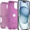 OtterBox iPhone 17e, 16e, 15, 14, & 13 Commuter Series Case - Run Wildflower (Pink), Slim & Tough, Pocket-Friendly, with Port Protection