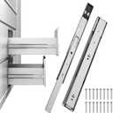 1 Pair 22" Heavy Duty Soft-Cushion Drawer Slides, Full Extension Ball Bearing Metal Slides, 200 lbs Load Capacity, Made of Durable Cold Rolled Steel Construction, Rust Proof and Durable(Silver)