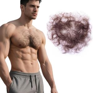 Fake Chest Hair Handmade Full Lace Body Hairs Adding Volume Enhancement of Manliness Invisible Realistic Fake Chest hair