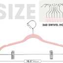 24-Pack Blush Pink Velvet Hangers with Clips Adjustable,Adult Hangers,Heavy-Duty,Felt,Non-Slip,Space Saving,Slim Outfit Hanger for Pants, Skirts, Suits,Coats, Dresses ect.