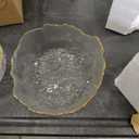 Navaris Glass Serving Bowls - Set of 3 Gold Edge Tempered Glass Dessert Bowl Dishes for Ice Cream, Jelly, Fruit, Hot, Cold Food- Small, Medium, Large