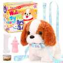 Tagitary Plush Toys Puppy Electronic Toy Dogs That Walk and Bark,Tail Wagging Fake Dog Interactive Dog Toy for Kids with Leash,Easter Christmas Birthday Gift for Toddlers Kids
