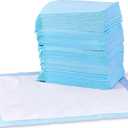 Amazon Basics Leak-Proof Dog and Puppy Potty Training Pee Pads with Quick-Dry 5-Layer Super Absorbent Design for Housebreaking, Regular Size 22x22", Blue & White, 150 Count