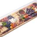 FARBERWARE Rectangular Build-a-Board Cutting Board with Single Compartment and Clear Locking Lid for Charcuterie, Snacks, and More, Bamboo