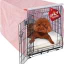 Explore Land Pattern Dog Crate Cover for 24 Inches Wire Cage, Heavy-Duty Polyester 1 2 3 Doors Standard Metal Pet Kennel Enclosure (Princess Pink) (24.0"L x 18.0"W x 20.0"H)