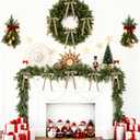 2 x 30 Pcs Velvet Bows for Christmas Tree, 5 x 7 Inch Vintage Rustic Christmas Ribbon Bows Ornaments for Tree Garland Wreath Gifts Outdoor Indoor Xmas Home Decorations(3/8'' Wide + 5/8'' Wide) (Khaki)