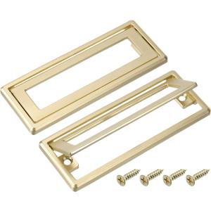 uxcell 4 Pcs Flush Pull Handle, 3.8 Inch Hole Center Hidden Recessed Furniture Grip Cabinets Door Square Pull Ring Handles with Screws for Drawers Cupboard, 4.5 Inch Length, Gold
