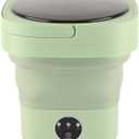 Portable Washing Machine, Foldable Mini Washer 6.5L Capacity Spin Dryer 100-240V Voltage Home Apartment Camping Green