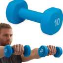 Gaiam Dumbbell Hand Weight (Sold in Singles) - Neoprene Coated Exercise & Fitness Dumbbell for Home Gym Workouts and Strength Training - Free Weights for Women and Men (10lb)